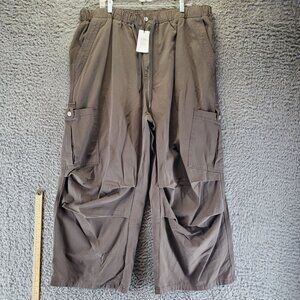 Cider Pants Women 2XL Brown Relaxed Fit Cargo Elastic Waistband *NWT*